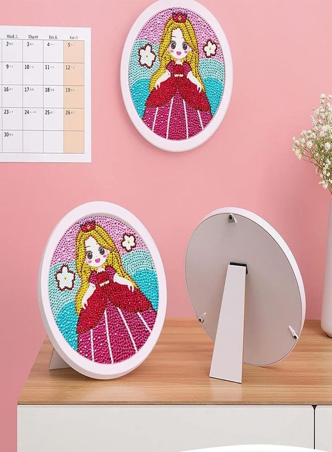 TREXEE 5D Diamond Painting Kits for Kids Wooden Frame Diamond Arts and Craft Kit Cartoon Princess Diamond Art Kit with Frame & Tool Art Craft DIY Desk Decoration for Girls 6-8 9-12 Gift for Kids - Image 5